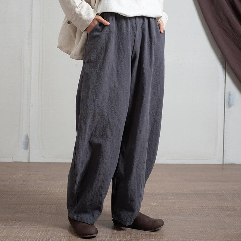 Japanese Zen Cotton Linen Palazzo Pants  | Zen dylinoshop