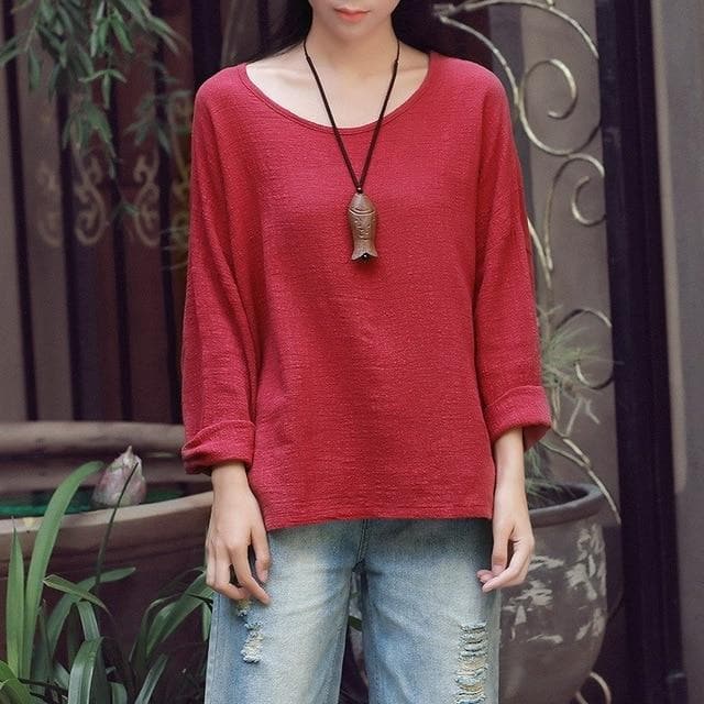 Sweet Mantra Cotton & Linen Long Sleeve Shirt Buddha Trends