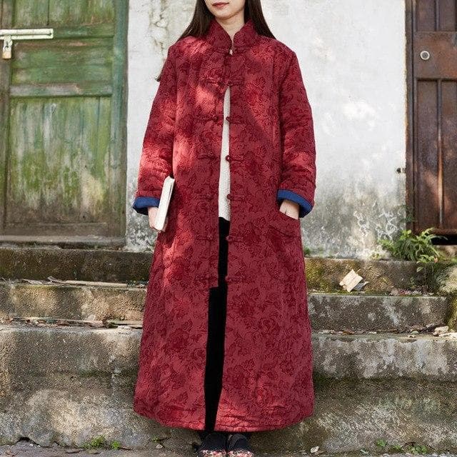 Floral Jacquard Trench Coat dylinoshop