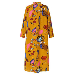 Abstract Art Button Down Maxi Shirt Dress dylinoshop