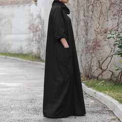 Alpha State Loose Turtleneck Maxi Dress dylinoshop