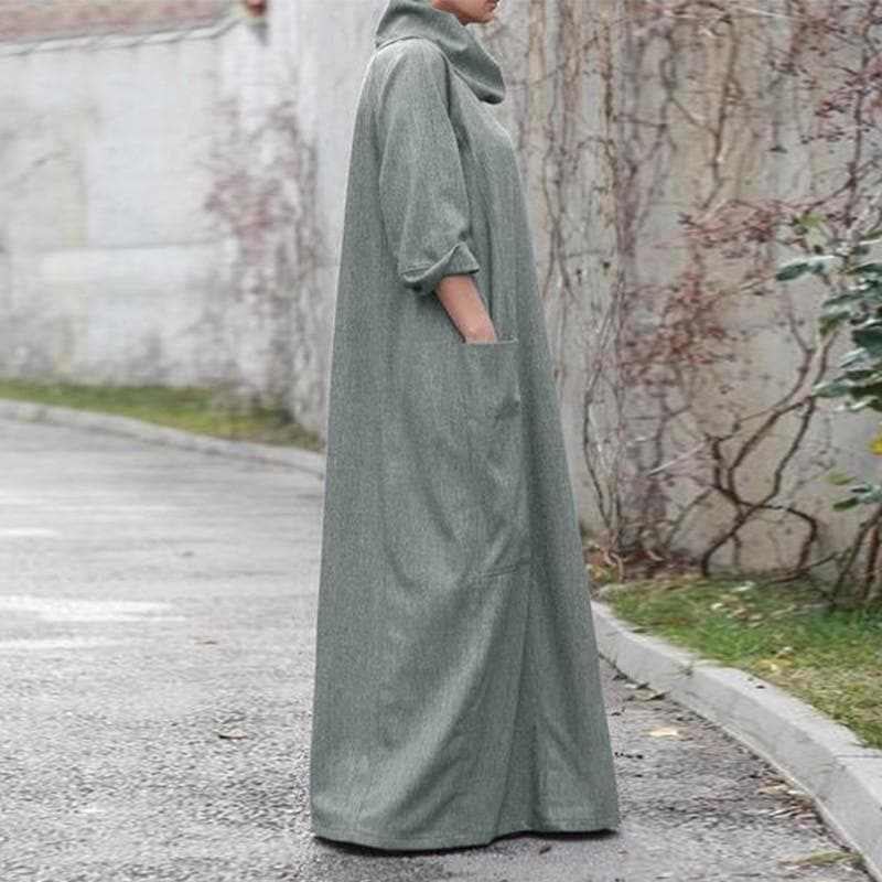 Alpha State Loose Turtleneck Maxi Dress dylinoshop