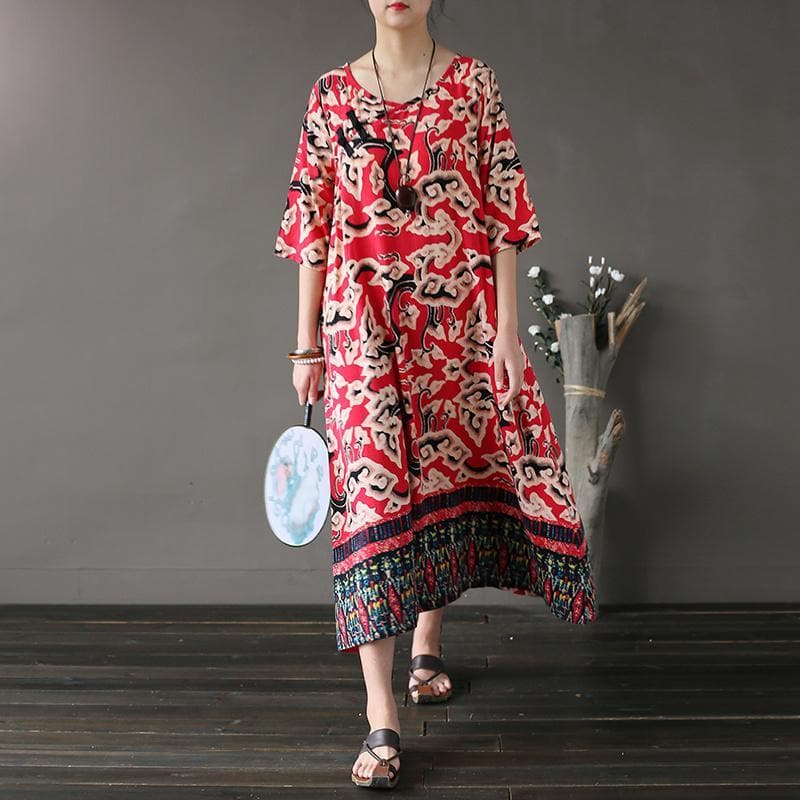 Asia Mystery V Neck Midi Dress dylinoshop