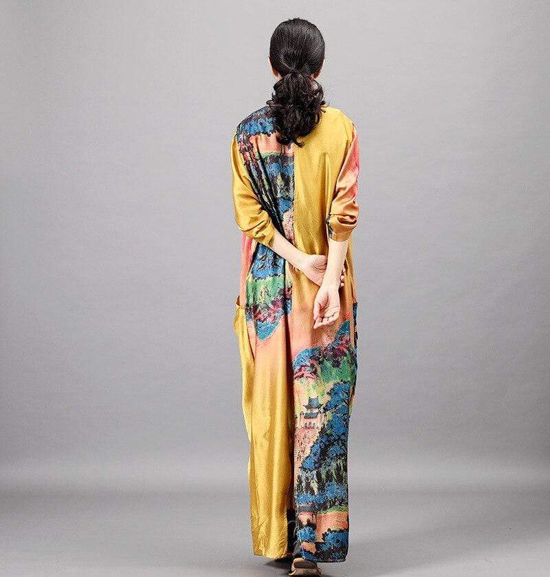 Asia Scenery Colourful Maxi Dress | Nirvana dylinoshop