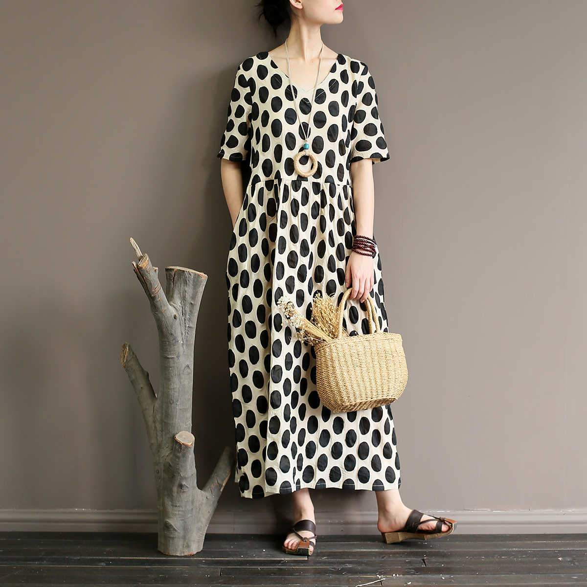 Empire Waist Polka Dot Midi Dress dylinoshop