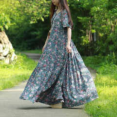 Floral Bohemian Hippie Dress dylinoshop