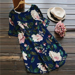 Loose Floral T-Shirt Dress dylinoshop