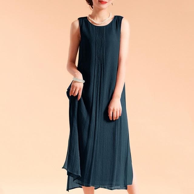 Casual Chic Sleeveless Midi Dress dylinoshop