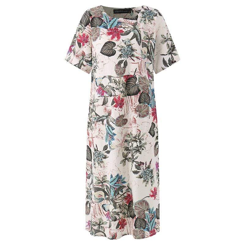 Casual Floral Plus Size Midi Dress dylinoshop