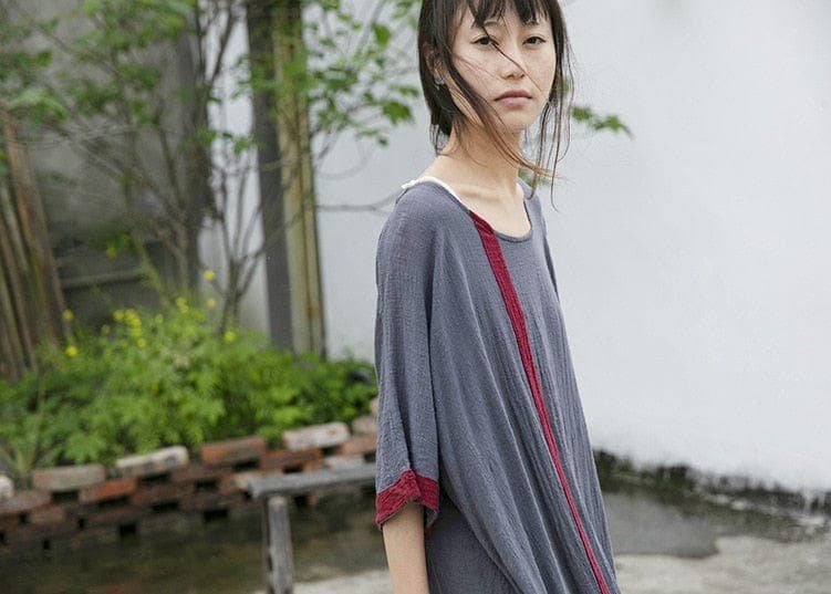 Inner Peace Cotton Linen Asymmetrical Dress | Lotus dylinoshop