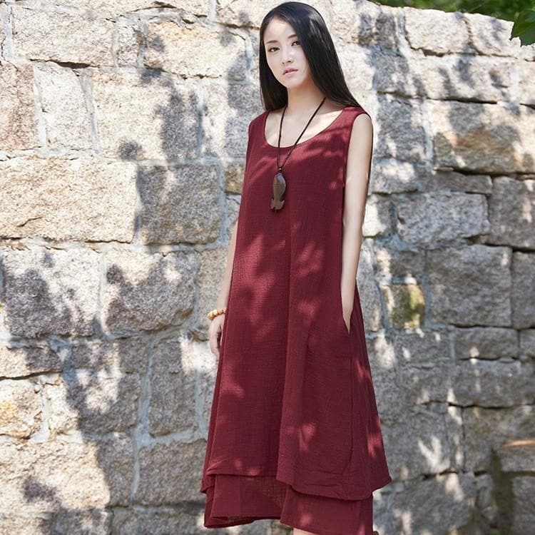 Casual Sleeveless Linen Dress  | Zen dylinoshop