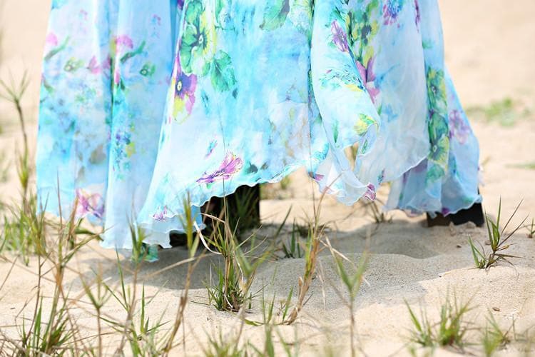 Floral and Flowy Chiffon Bohemian Prom Dress | Mandala dylinoshop