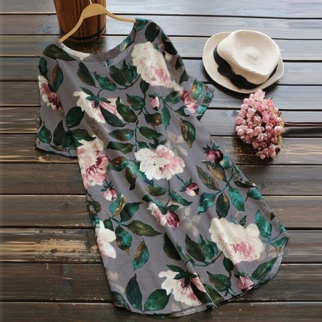 Loose Floral T-Shirt Dress dylinoshop