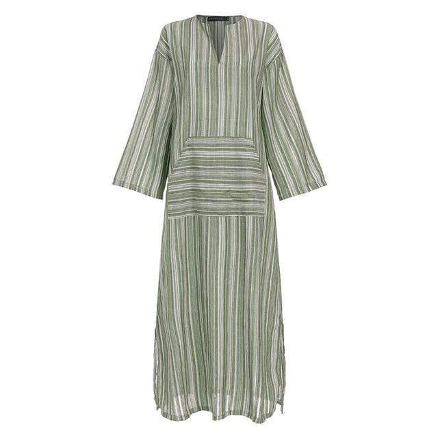 Striped Oversized Maxi Dress  | Zen Buddha Trends