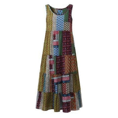 Sleeveless Patchwork Hippie Dress Buddha Trends