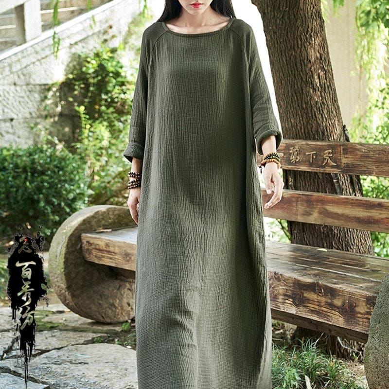 Casual Cotton Maxi Dress  | Zen dylinoshop