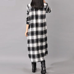 Grunge Style Plaid Shirt Dress dylinoshop