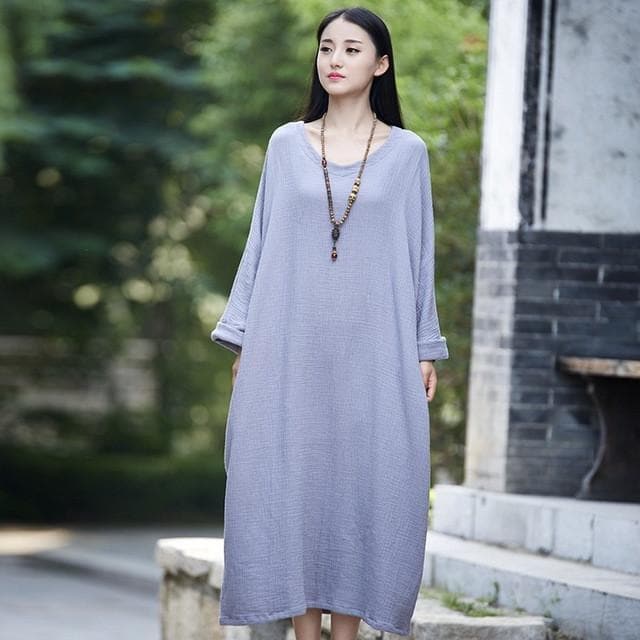 Casual Zen Oversized Cotton Dress  | Zen dylinoshop