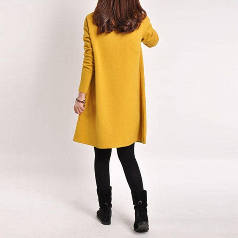 Long Sleeve V Neck Dress dylinoshop