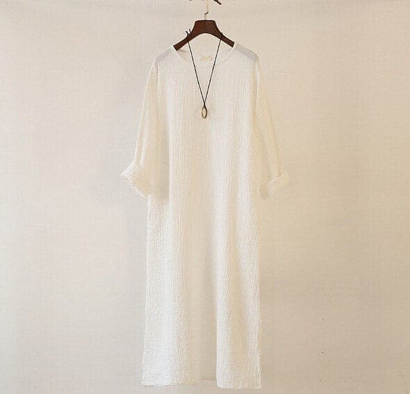 Loose Fluid Cotton Linen Dress | Zen dylinoshop