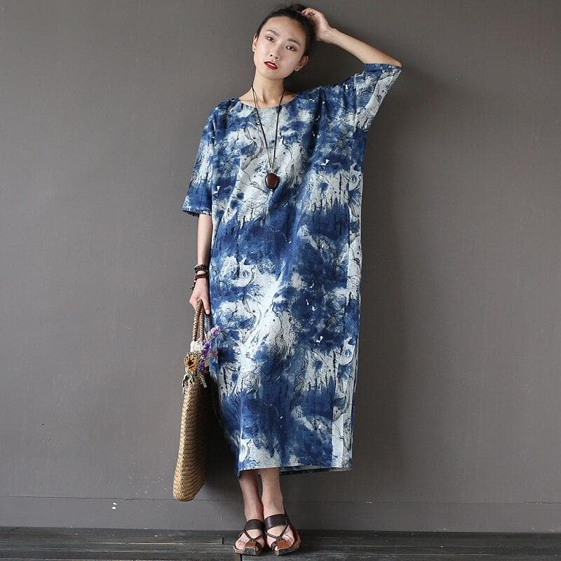 Tie Dye Ink Abstract Dress Buddha Trends