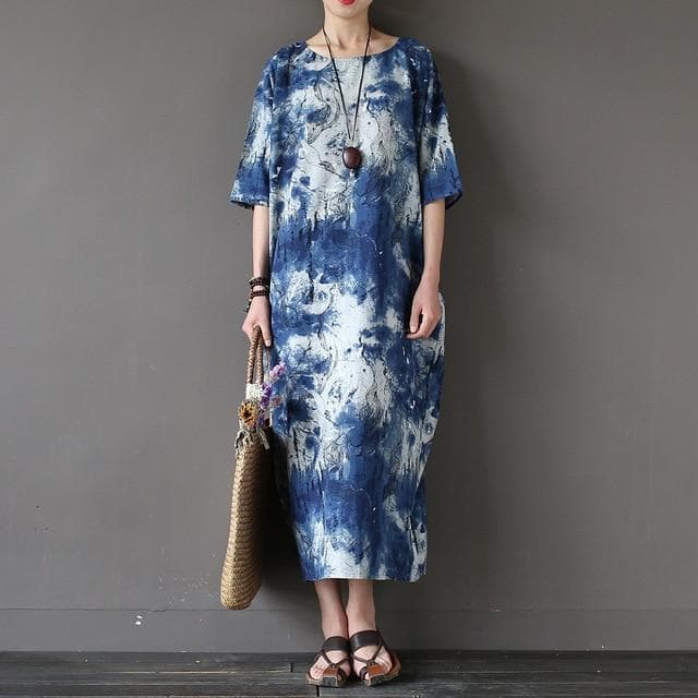 Tie Dye Ink Abstract Dress Buddha Trends