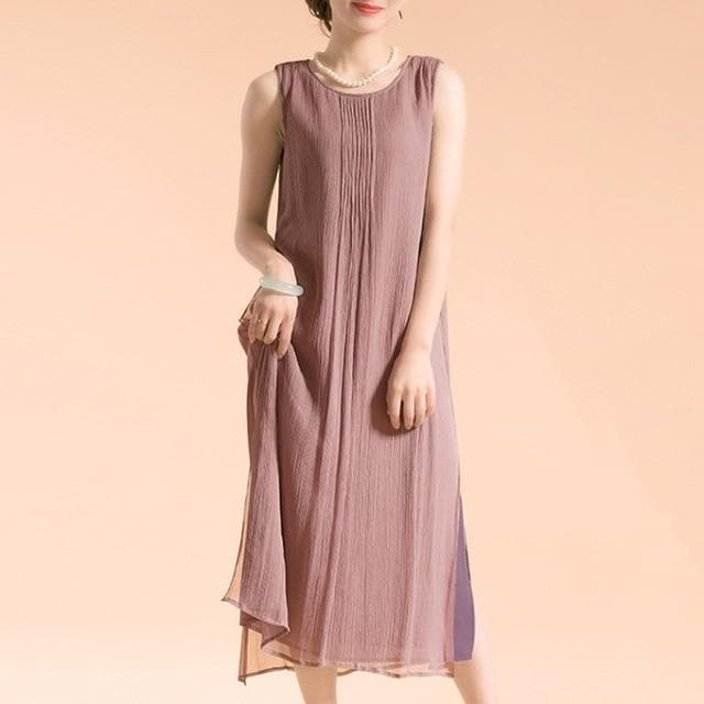 Casual Chic Sleeveless Midi Dress dylinoshop