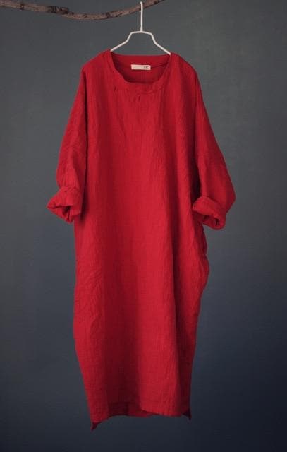 Simply Zen Long Sleeve Linen Dress  | Zen Buddha Trends