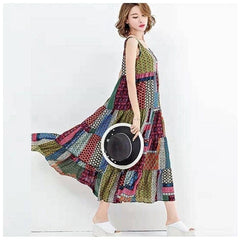 Sleeveless Patchwork Hippie Dress Buddha Trends