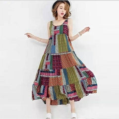 Sleeveless Patchwork Hippie Dress Buddha Trends