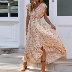 Southern Beauty Floral Gypsy Maxi Dress Buddha Trends