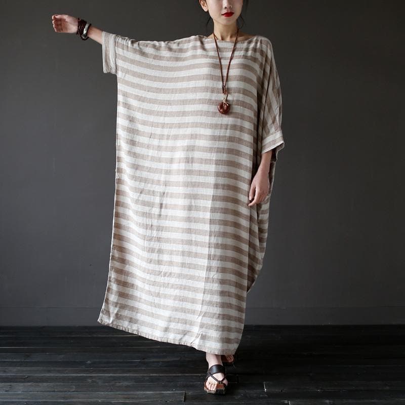 Striped Oversized Maxi Dress Buddha Trends