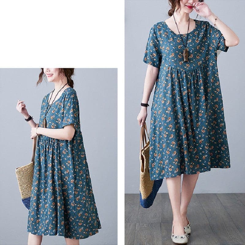 Sweet Modesty Floral Knee-Length Dress Buddha Trends