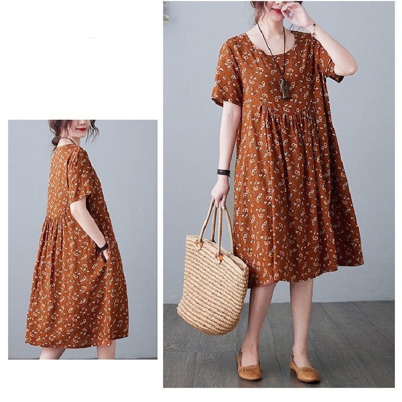 Sweet Modesty Floral Knee-Length Dress Buddha Trends