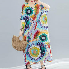 Tie-Dye Print Loose Hippie Dress Buddha Trends