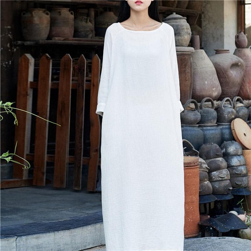 Casual Cotton Maxi Dress  | Zen dylinoshop