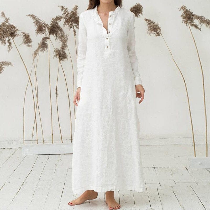 Zen Casual Button Up Blouse Dress  | Zen Buddha Trends