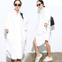 White Boyfriend Shirt Dress | Millennials Buddha Trends