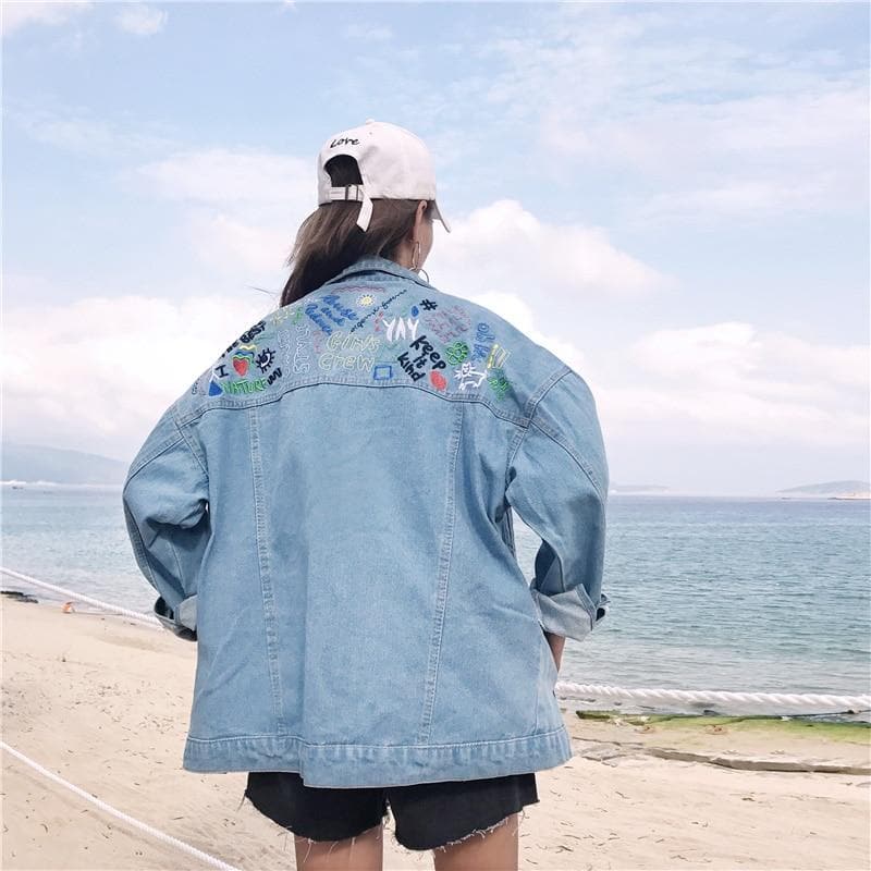 Embroidered Denim Jacket dylinoshop