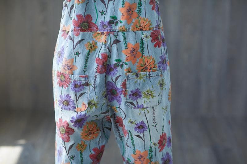 Floral Denim Overall dylinoshop