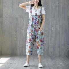 Floral Denim Overall dylinoshop