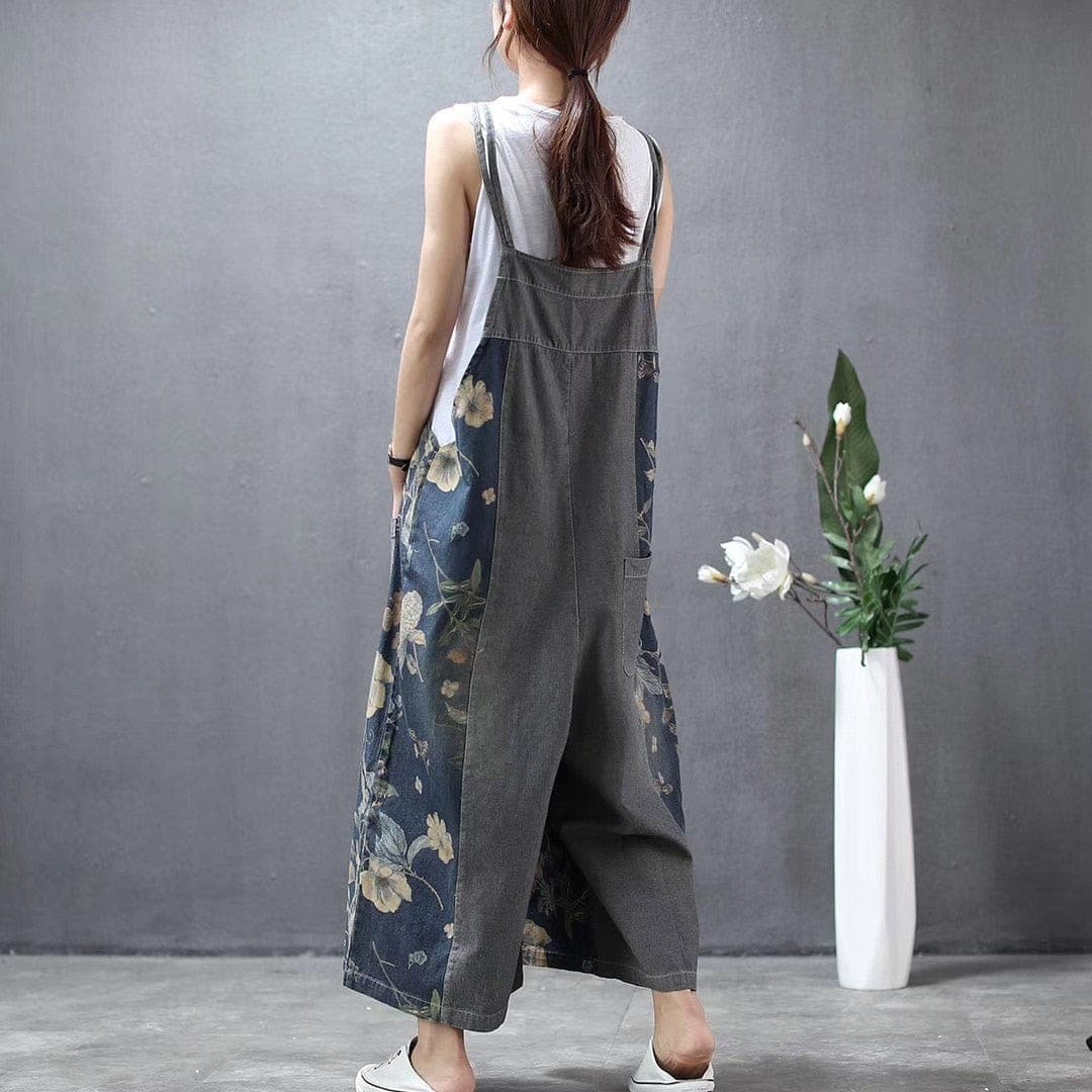 Wide Leg Loose Floral Overall Buddha Trends