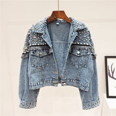 Vintage Studded Denim Jacket Buddha Trends