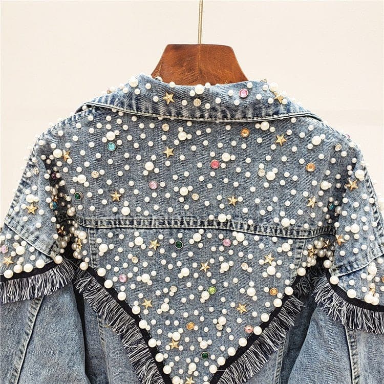 Vintage Studded Denim Jacket Buddha Trends