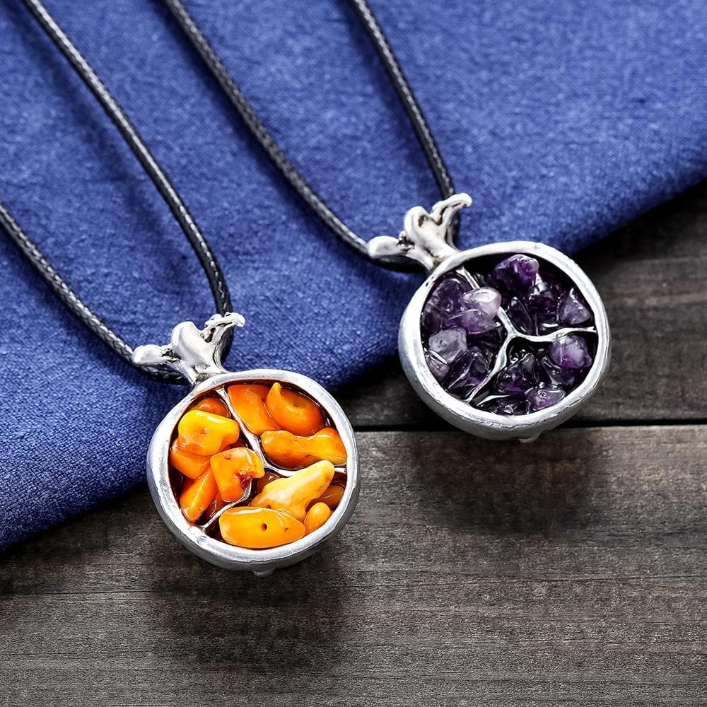 Fruit Geometric Stone Pendant Necklace dylinoshop