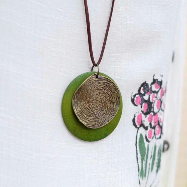 Geometric Wooden Pendant Necklace dylinoshop