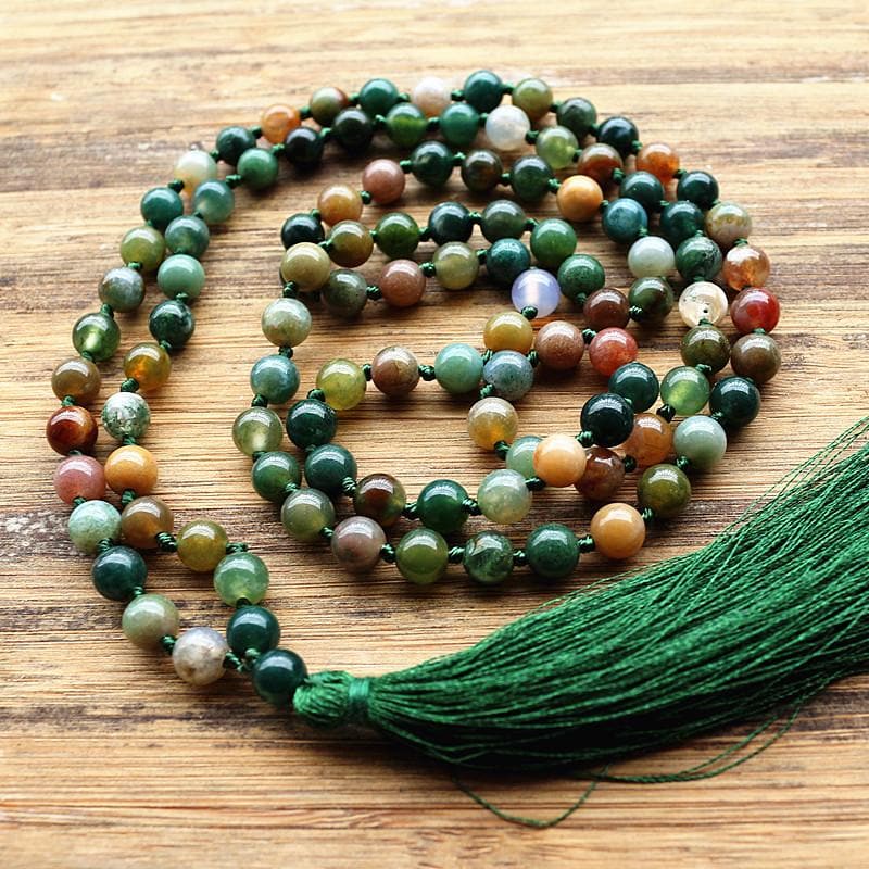 Hand Knotted Agate Mala Beads dylinoshop