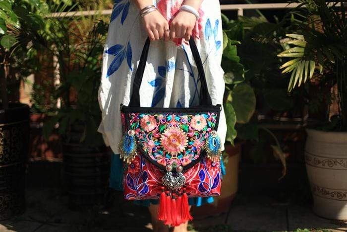 Handmade Ethnic Embroidered Floral Boho Bag dylinoshop