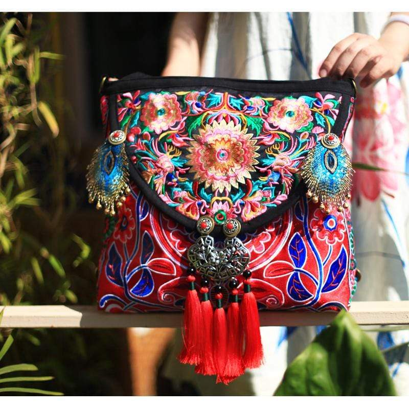 Handmade Ethnic Embroidered Floral Boho Bag dylinoshop