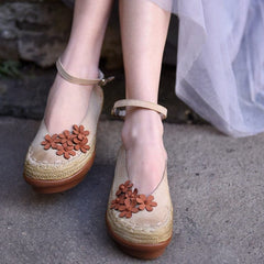 Handmade Leather Floral Shoes dylinoshop